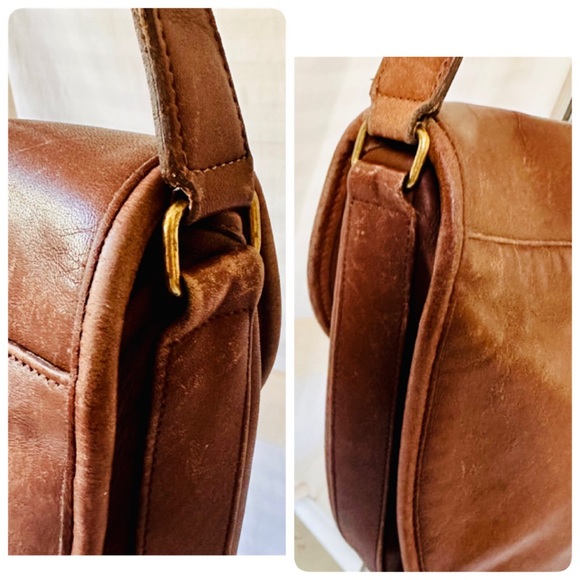 SOLD. Vintage Coach Leather Bag Flap Magnetic Closure 90s - Picture 6 of 15